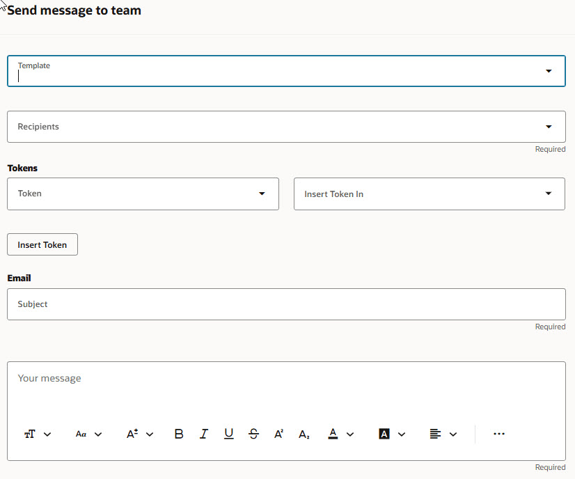 Send Message to Team Panel