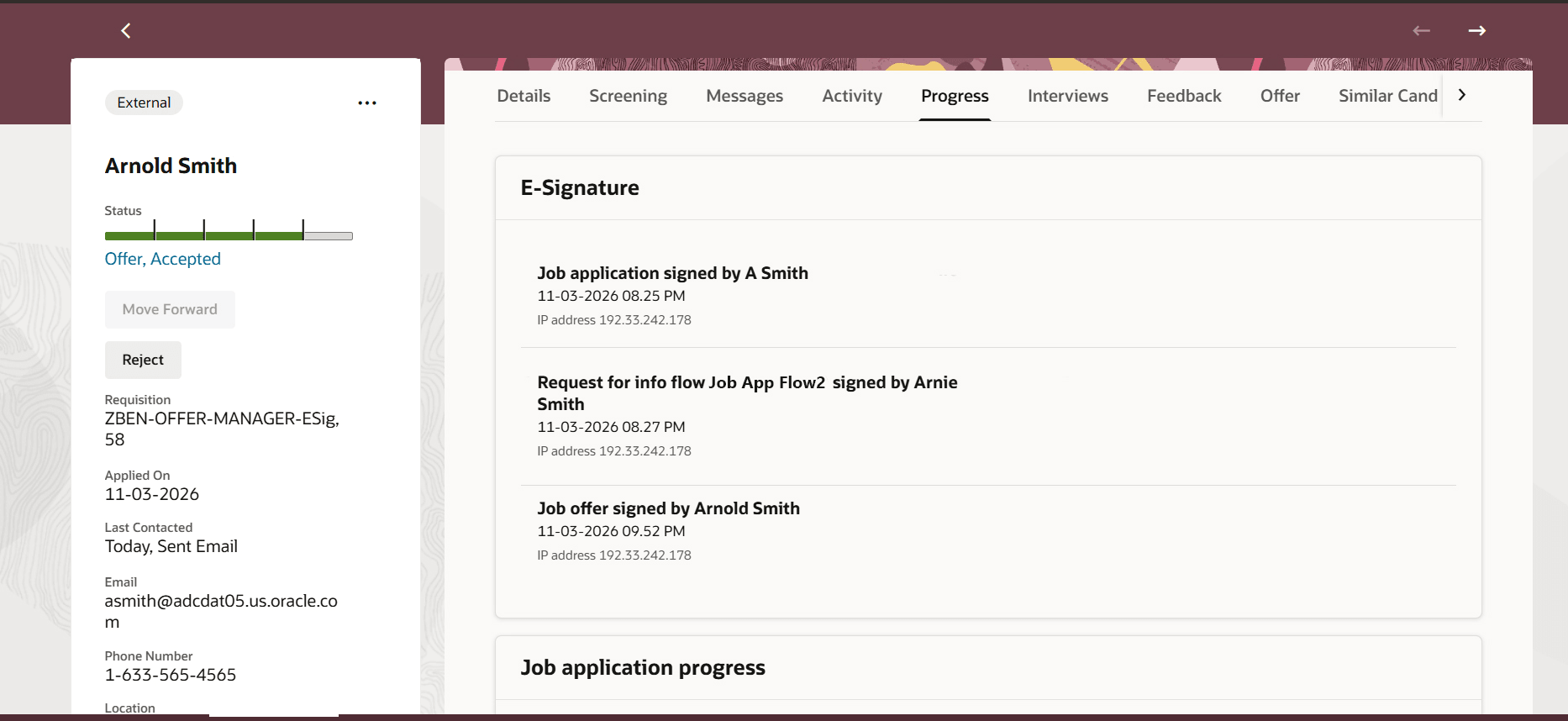 E-Signature Info