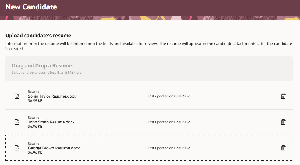 Uploading Multiples Resume Attachments