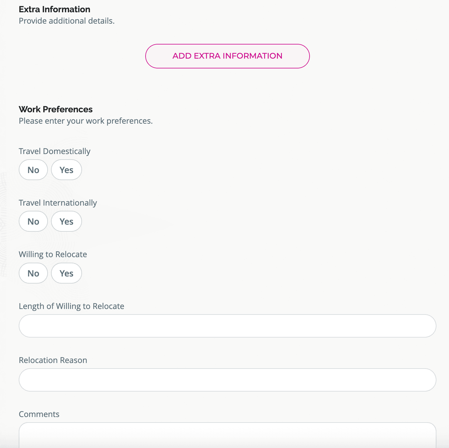 Talent Community Apply Flow Showing New Blocks