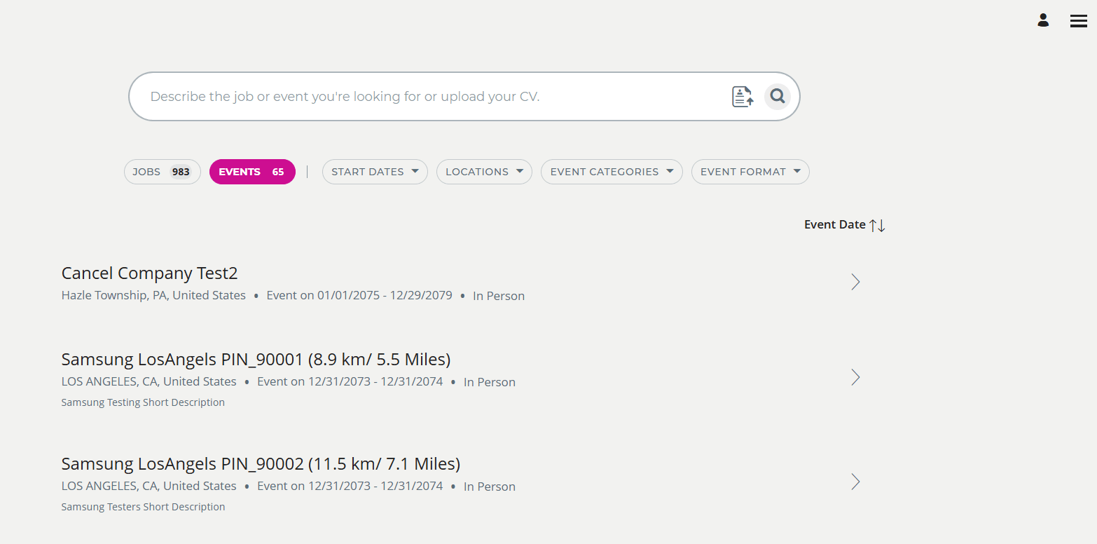 Smart Search Now Supports Events