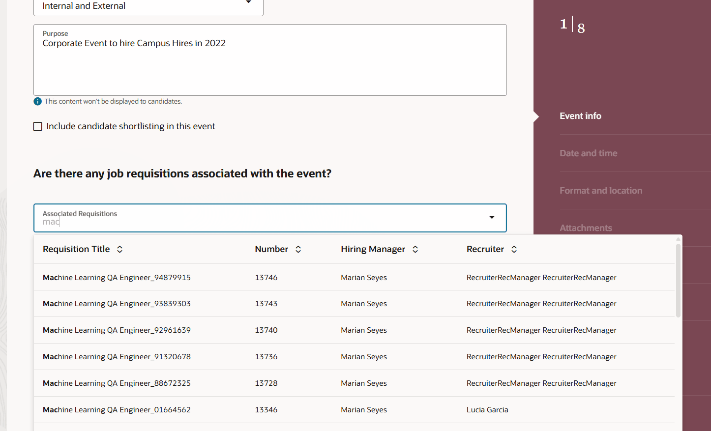 Associate Requisition with Event