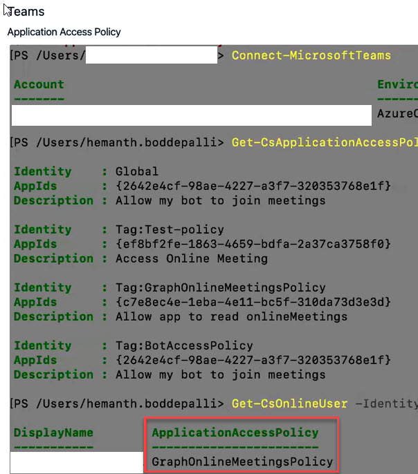 Additional Applicaiton Access Policy for Microsoft Team