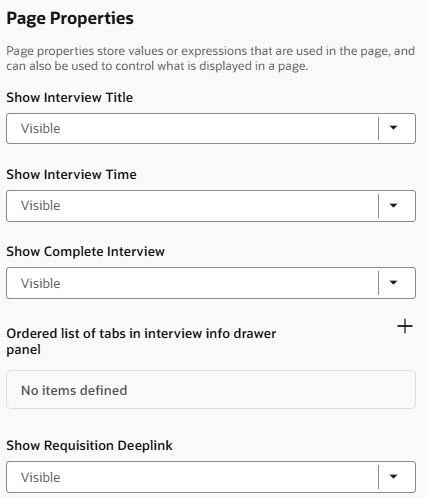 Visual Builder Page Properties for Interview Companion