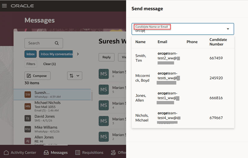 Candidate Search Based on Email Address