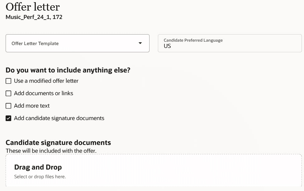 Option to Add Candidate Signature Documents