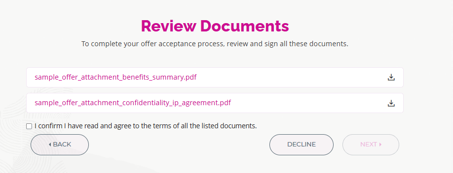 Review Documents Screen