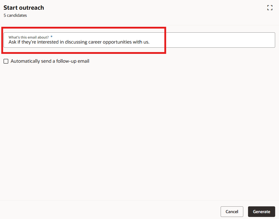 Start Outreach Panel with AI Suggested Prompt