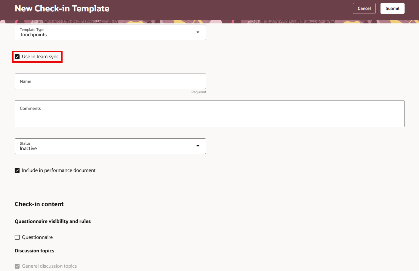 Team Sync Check-In Template