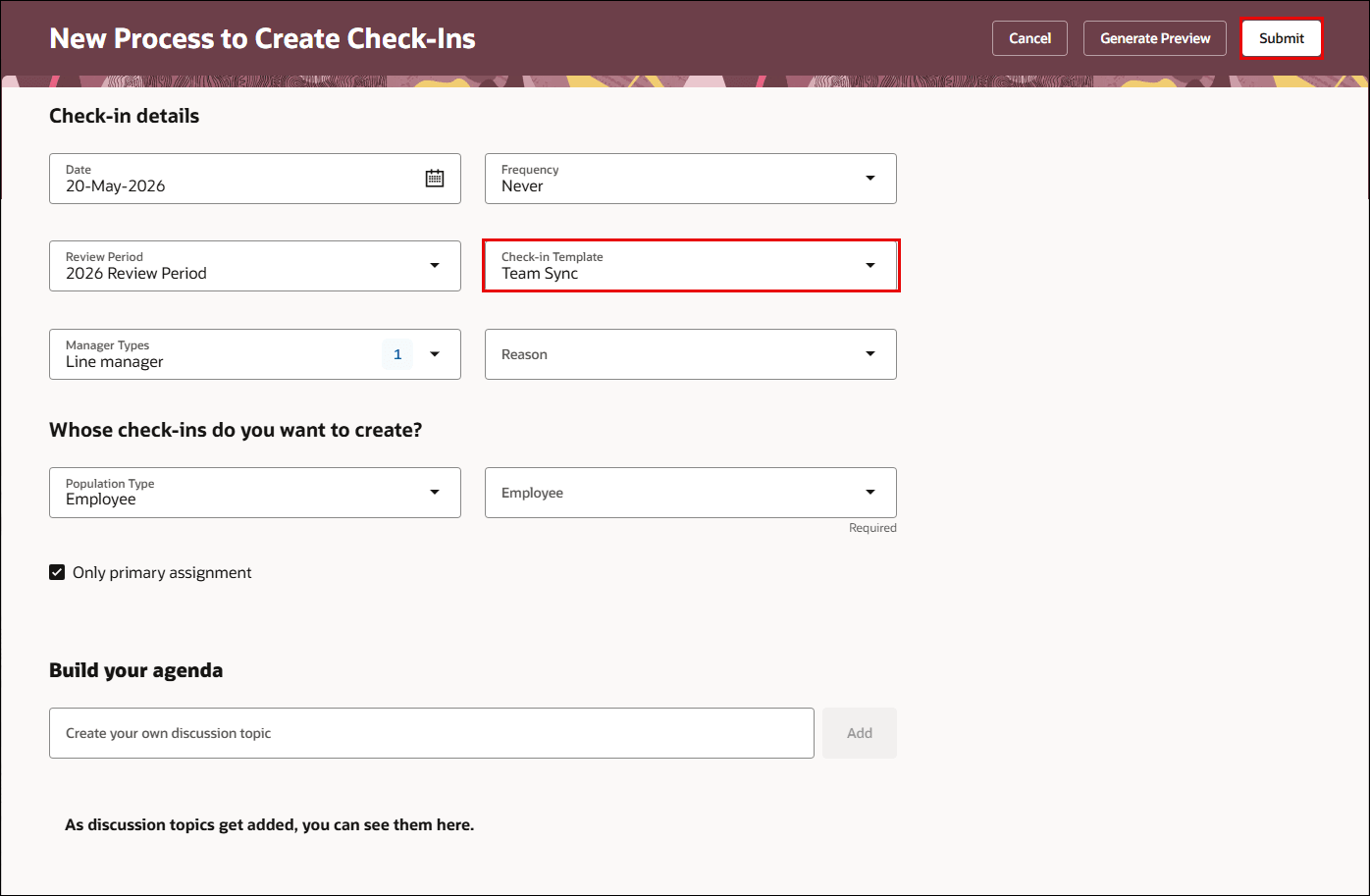 HR Creates Mass Team Sync Check-In Documents