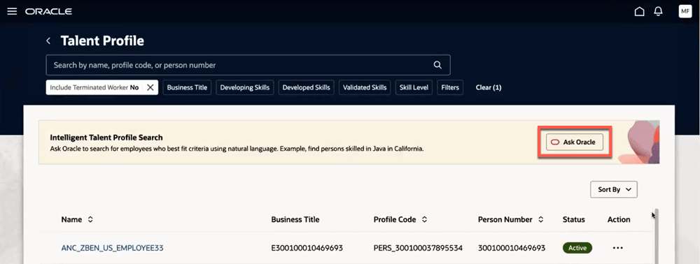 Intelligent Talent Profile Search for Talent Profile