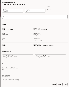 Time entry displaying attesation details