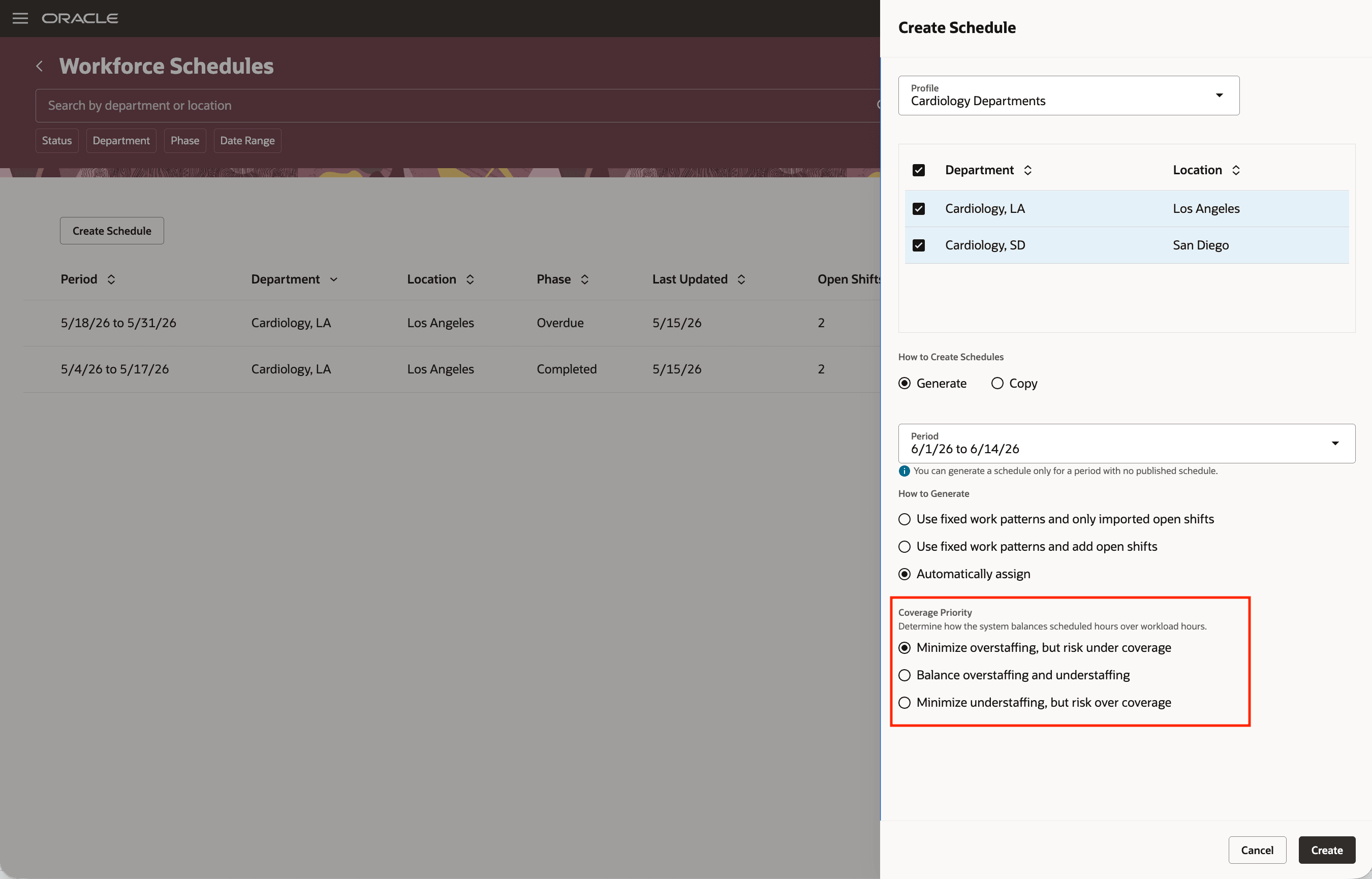 Coverage Priority options