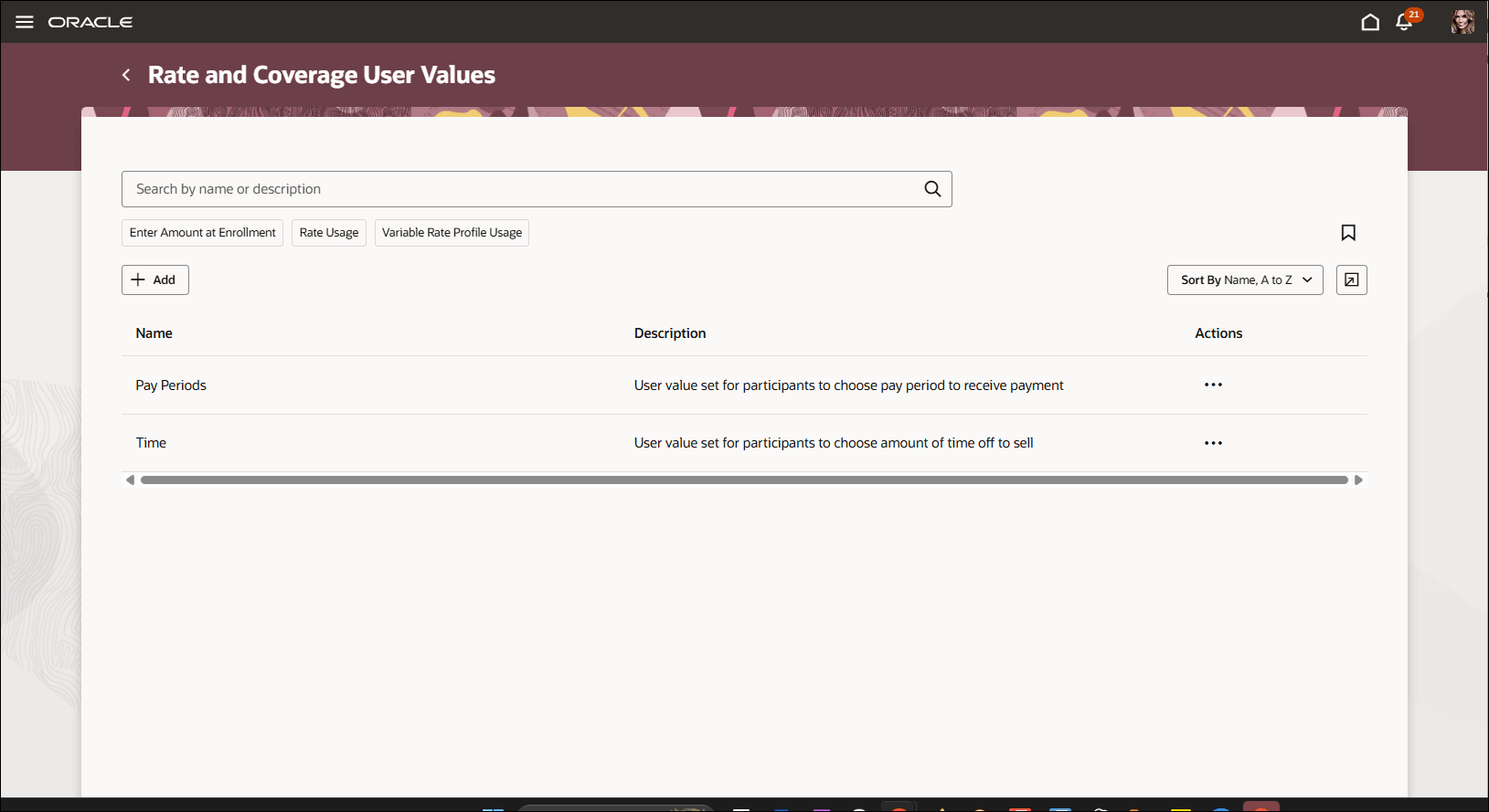 Rate and Coverage User Values