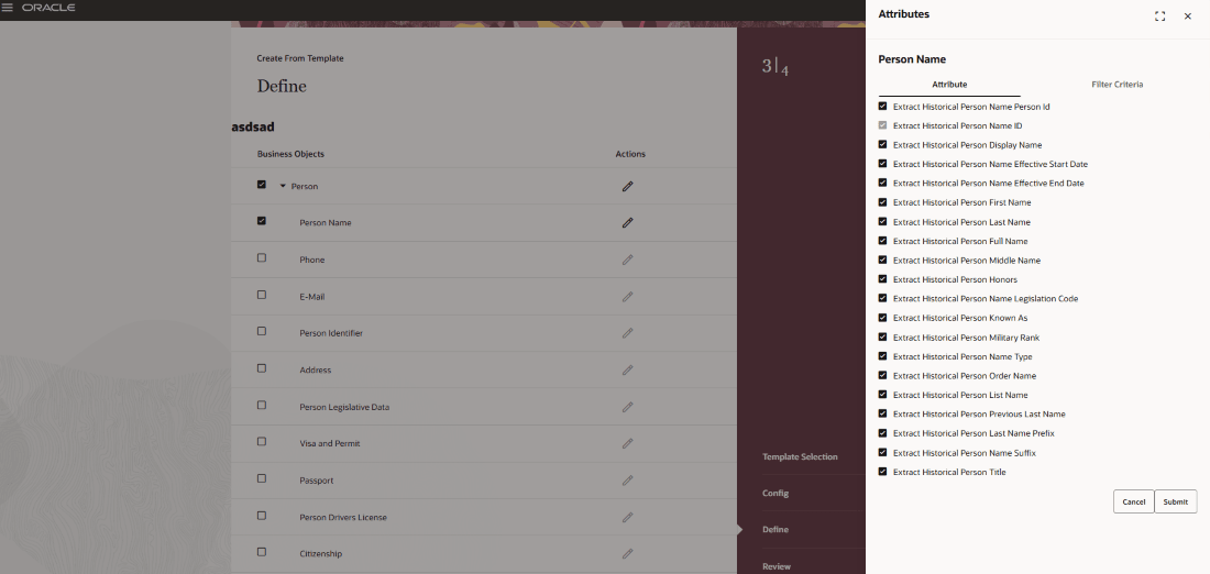 select attributes