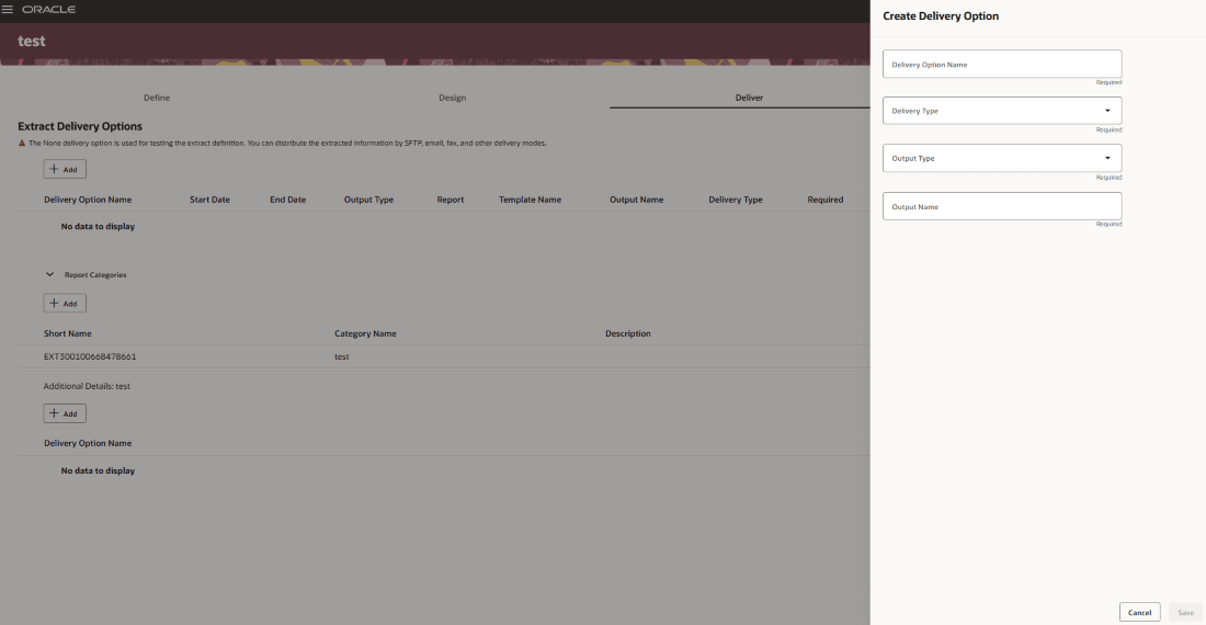 Create a delivery option