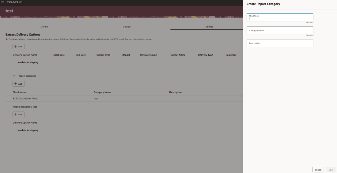 create report category