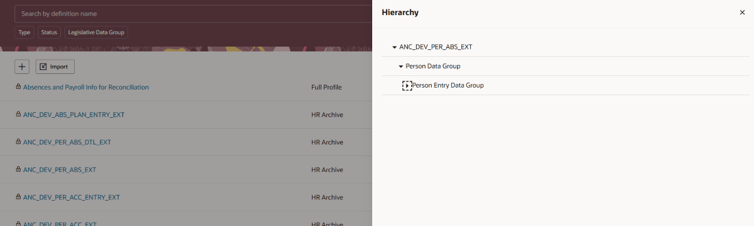 VIew extract hierarchy