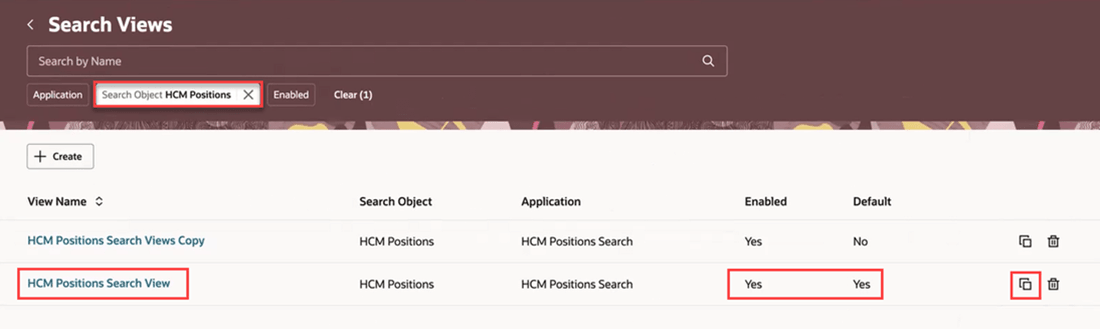 HCM Positions Search View: seeded search view on the Search Views page