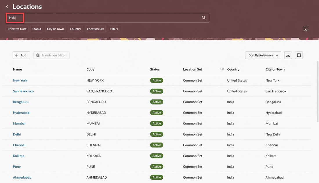 Search results for the keyword search term India