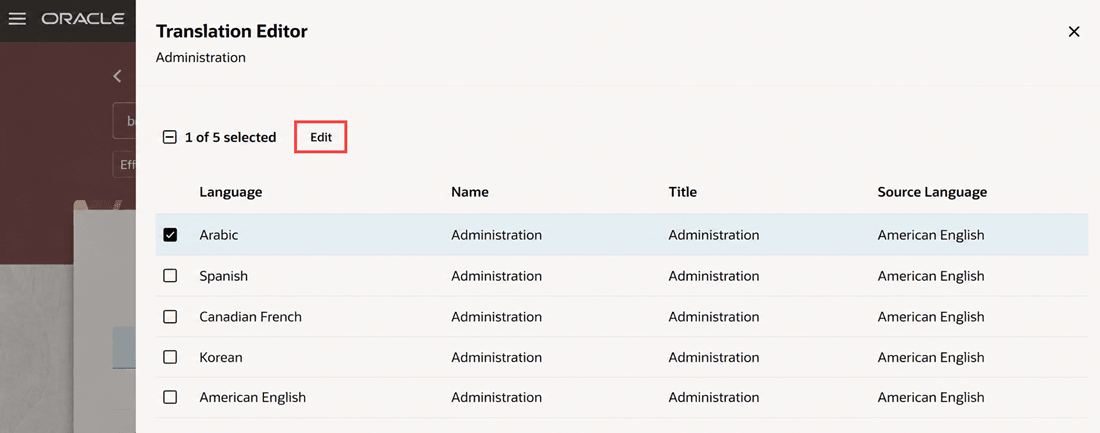 Select required languages  