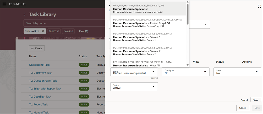 Select Role to Configure Security
