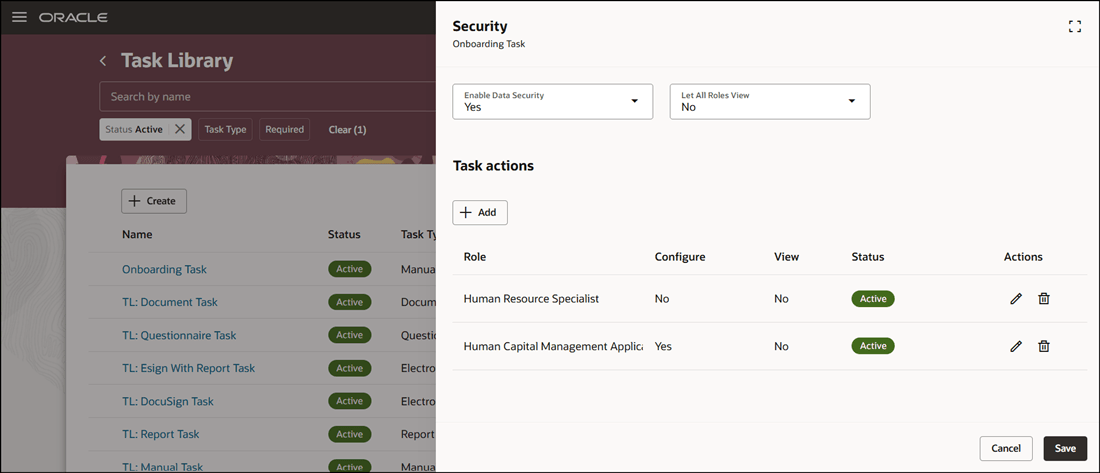 Role Based Security for Configure and View Access