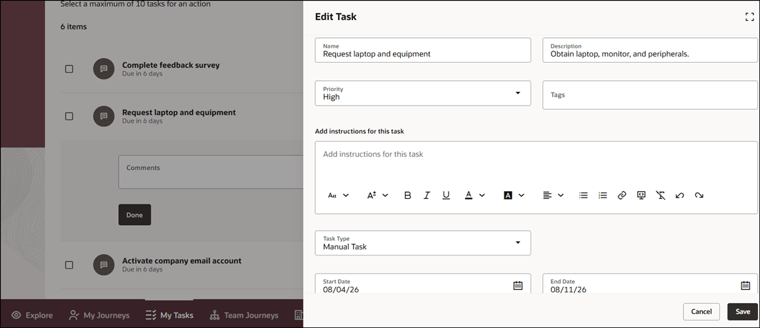 Edit Collection Task and Save