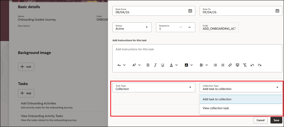New Collection Task Type for Guided Journey