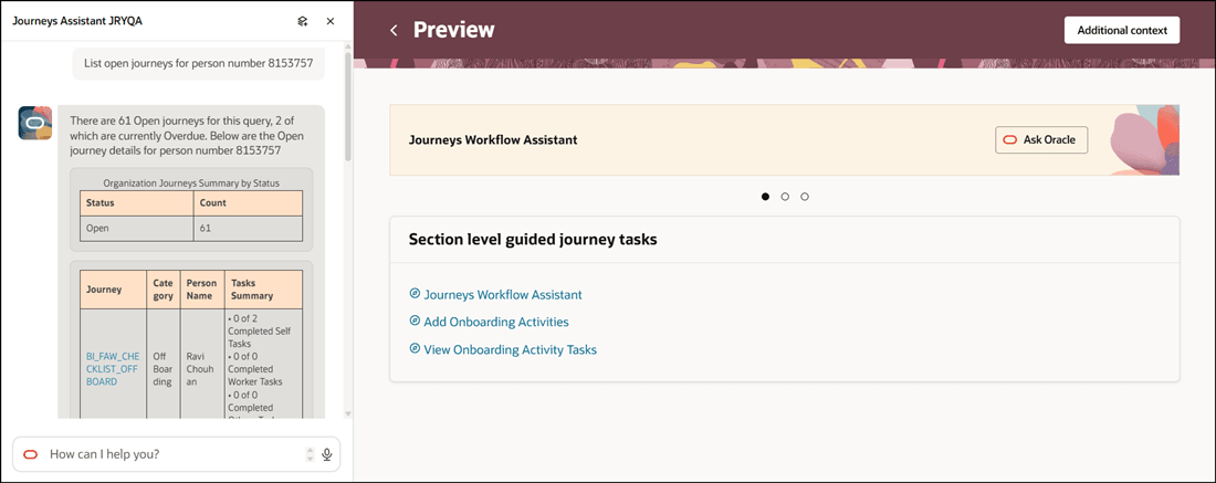 Prompt to Display Open Journeys for Person Number