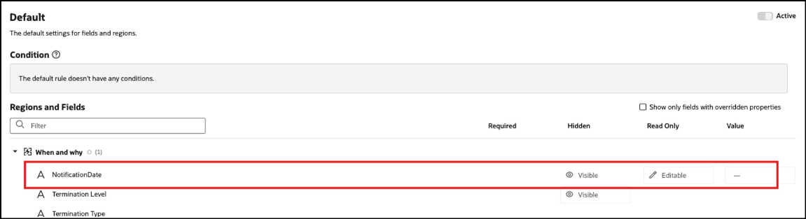 Before Enhancement: Notification Date Field Displayed