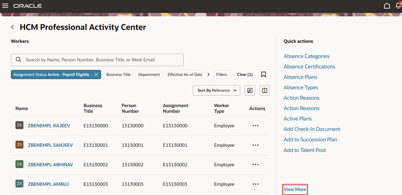 Access applications using the View More link 