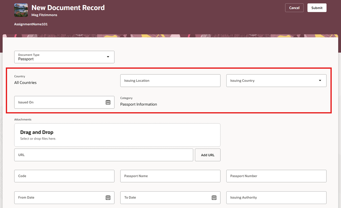 Fields Displayed on UI in New Order