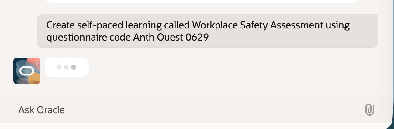 Learning Catalog Management Assistant with Instructions to Create a Self-Paced Learning using a Questionnaire Code