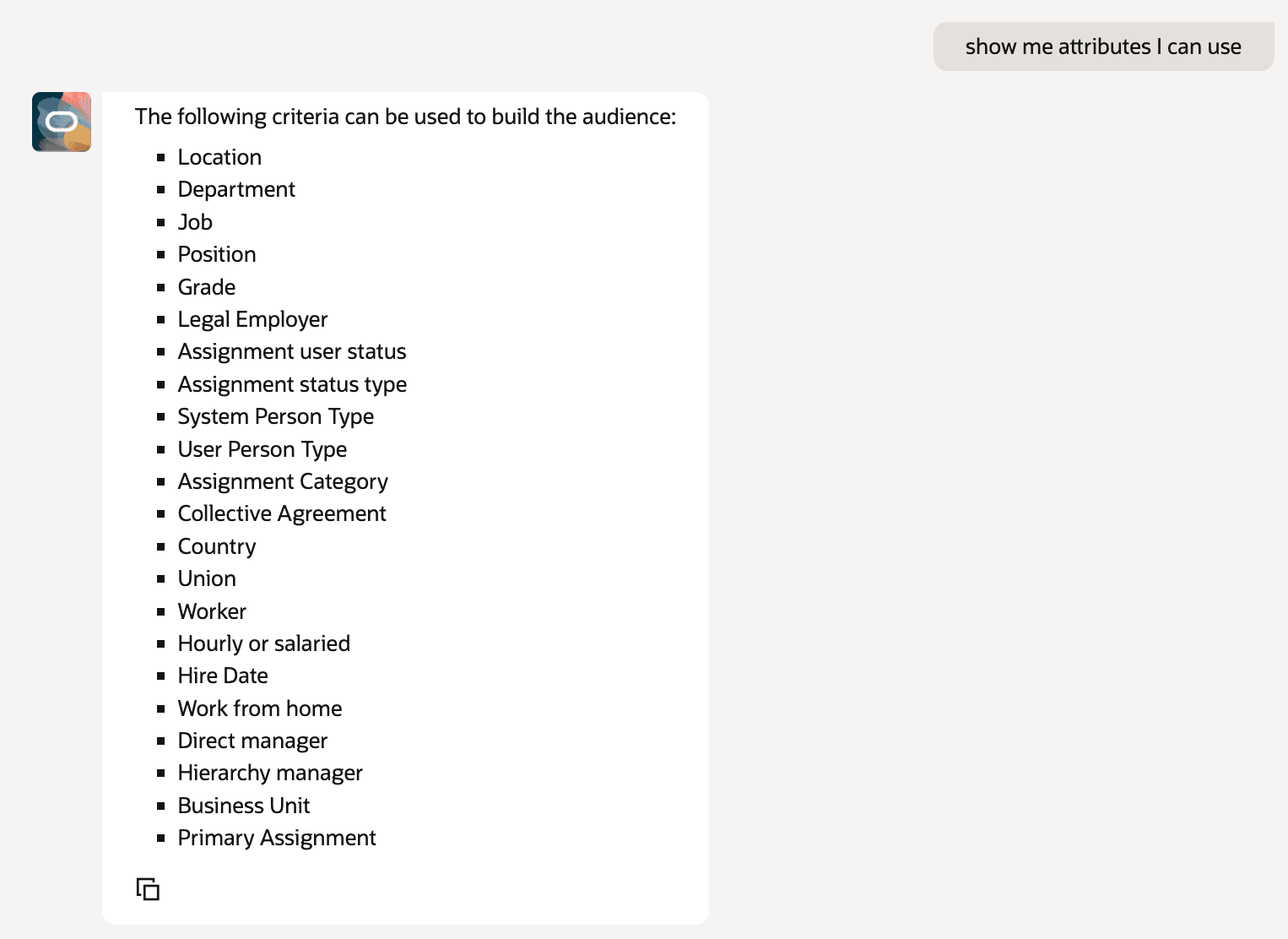 Worker Attributes Available to Use in Learning Audience Criteria
