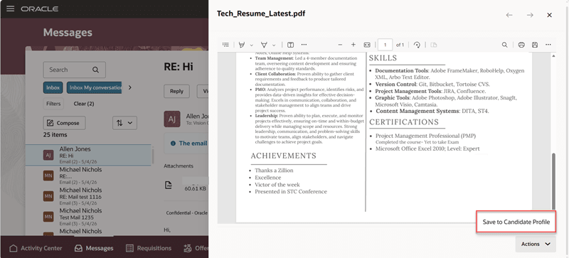 Save Attachment to Candidate Profile