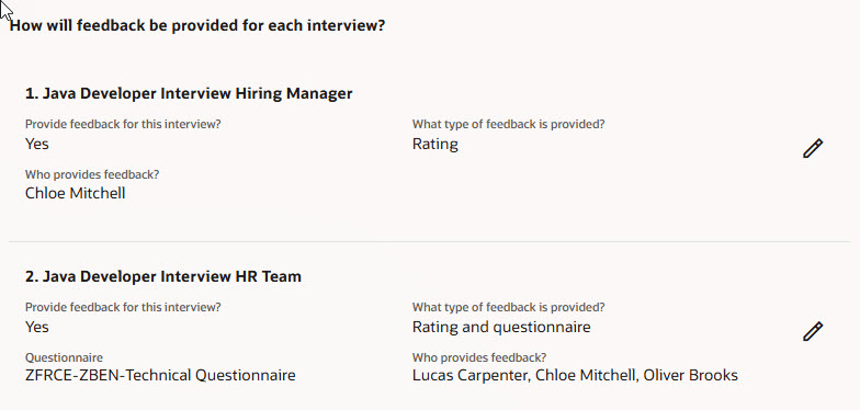 Requesting feedback for each interview in a loop
