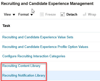 Recruiting Libraries in Setup and Maintenance