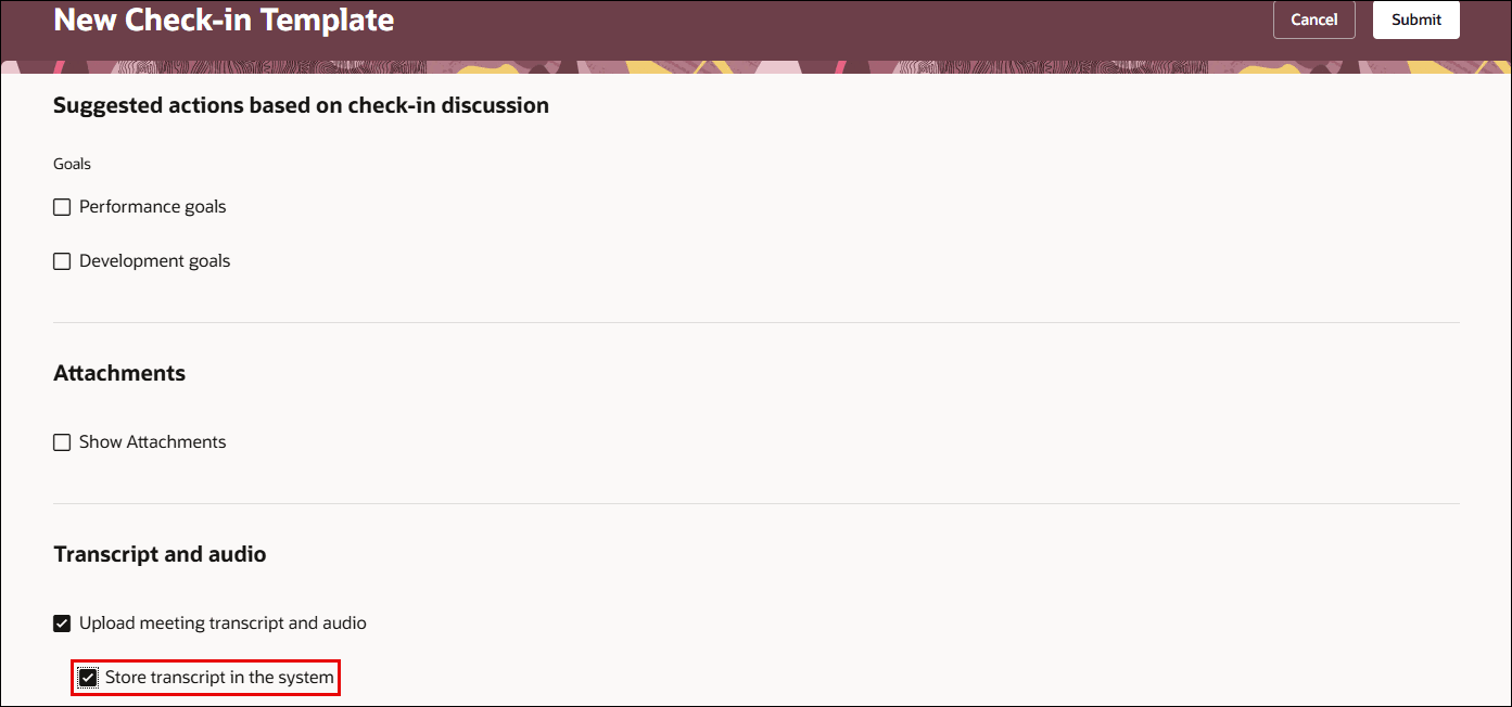 Store check-in transcript