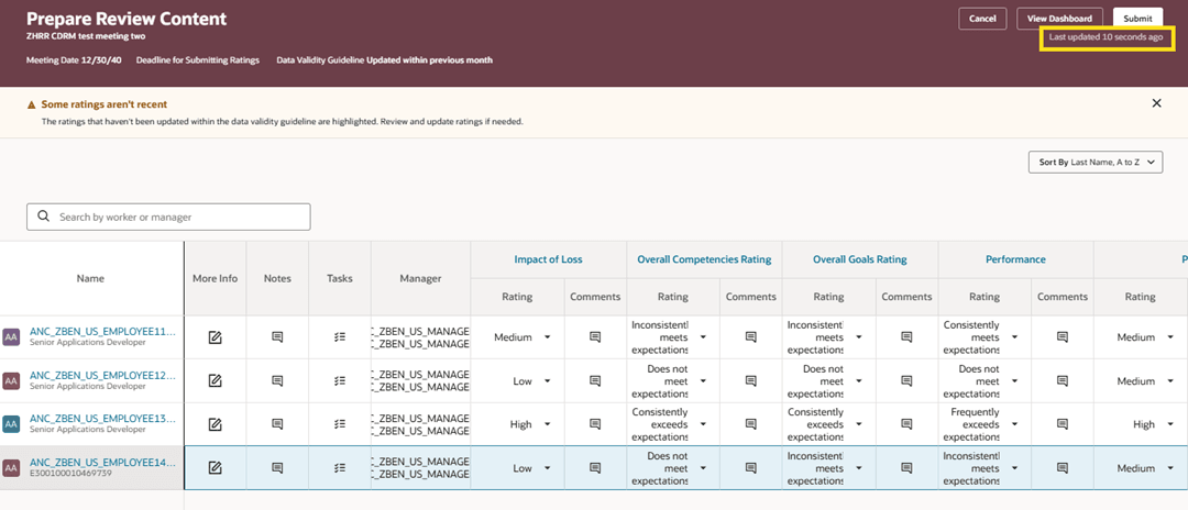 Prepare Review Content page with the timestamp highlighted