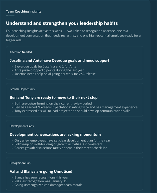 Team coaching insights
