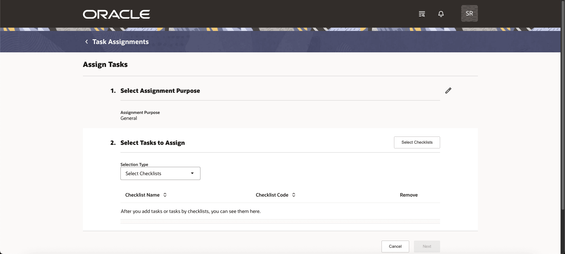 Task Assignment by Checklist