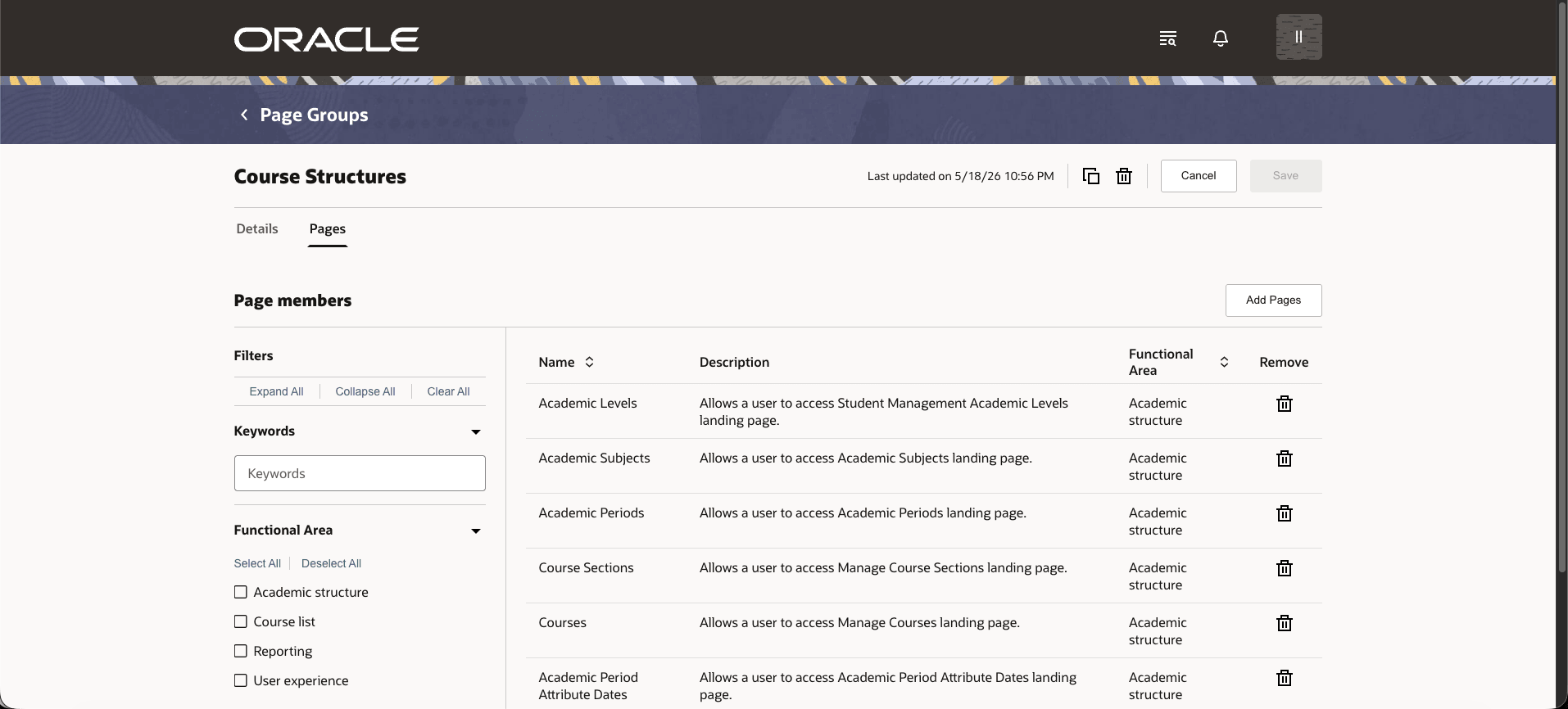 Page Groups Configuration