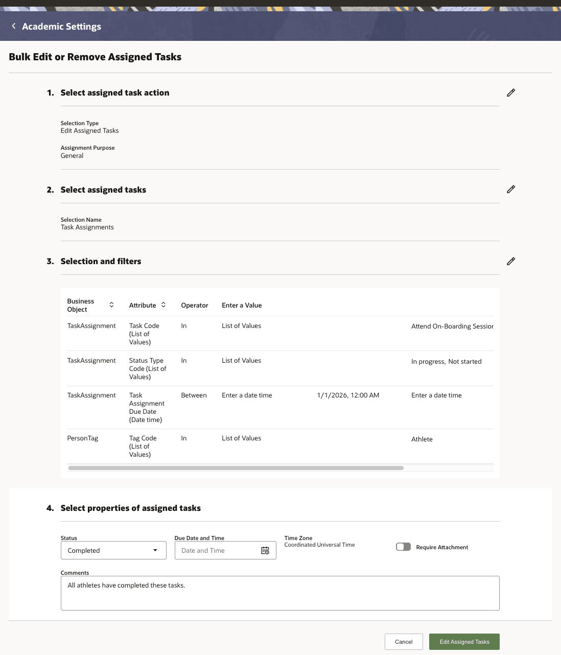 Update Assigned Task Details