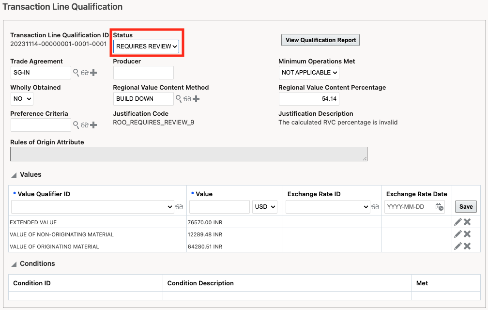 New status value of Status Requires Review