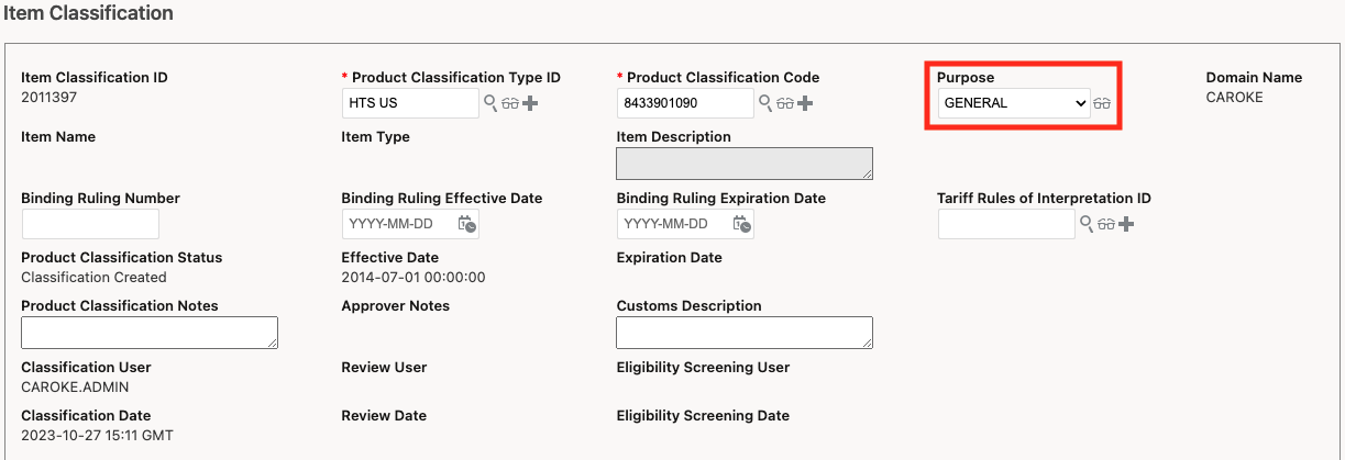 New Product Classification Purpose On Item Classification