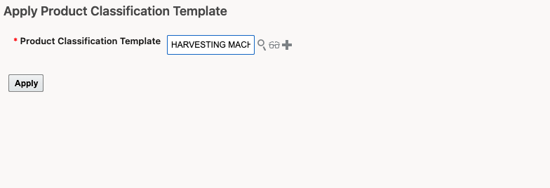Apply Product Classification Template Action
