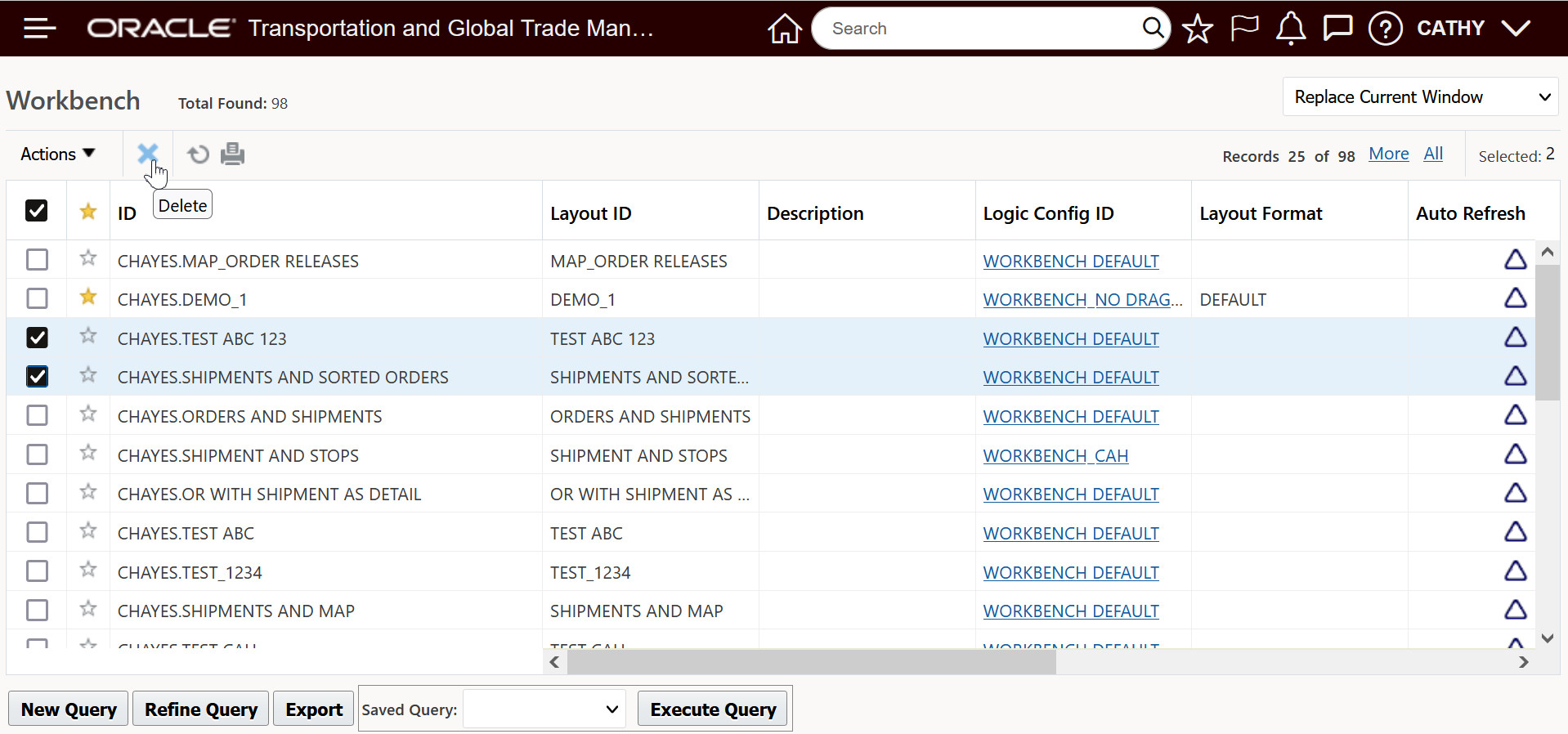 Workbench Manager - delete workbench example