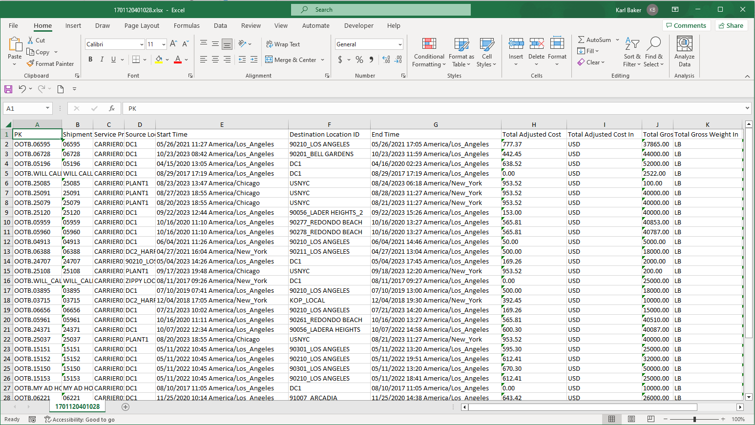 Excel .XLSX Format