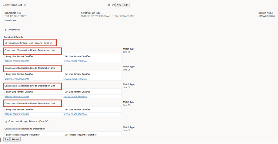 Constrain Set - Details tab, collapsible sections for constraint groups